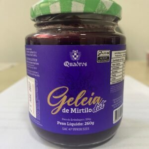 Geleia Artesanal de Mirtilo Diet (Blueberry) 260g - Família Quadros