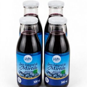 Suco integral de Mirtilo 300 ml 100%  fruta - kit 04 unidades